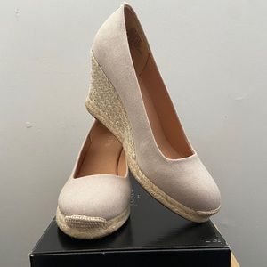 Canvas Espadrille Wedge Flax